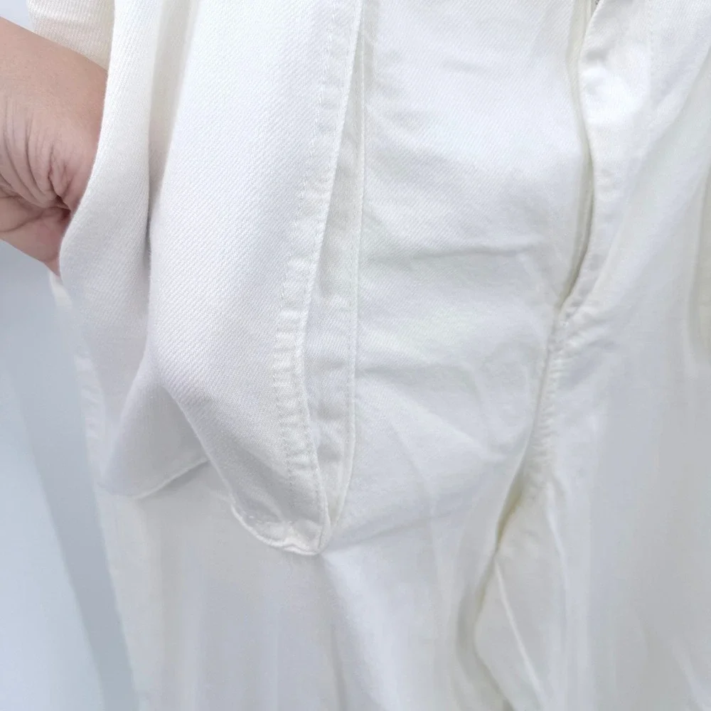 AllSaints Frieda Straight Cargo Trousers White Wide Leg Utility Pants US 8‎